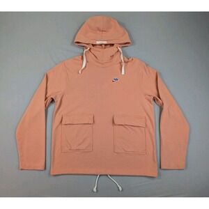 Nike Sportswear Hoodie Mens Medium Heritage Essentials Pullover Pink DA0037